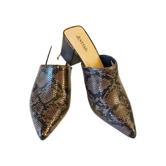Just Fab Women's Brown Shoes Size 8 Snake Print - Picture 4 of 5